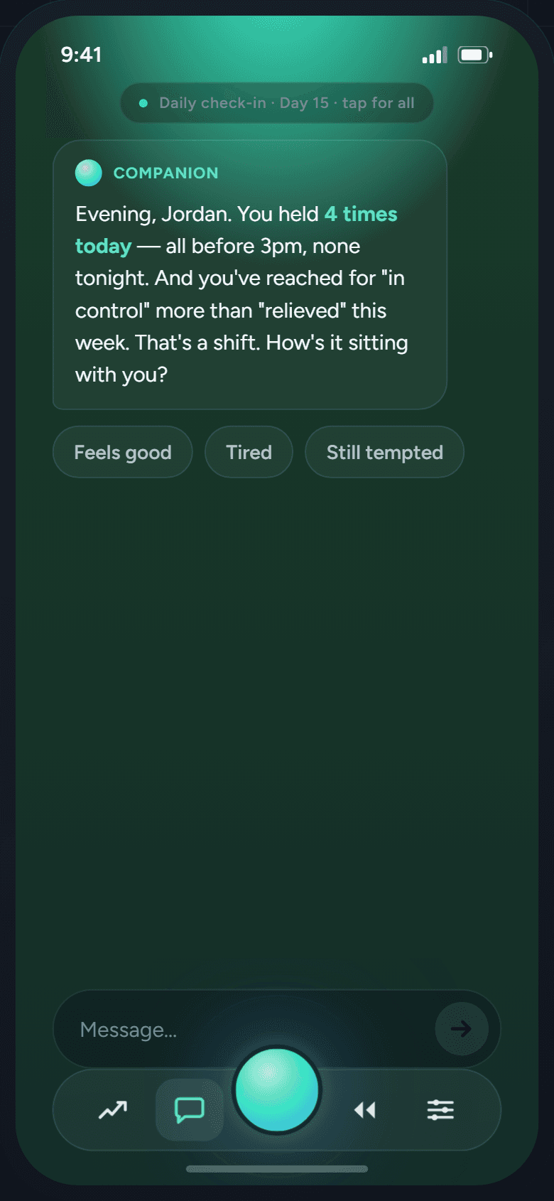 Your Companion screen