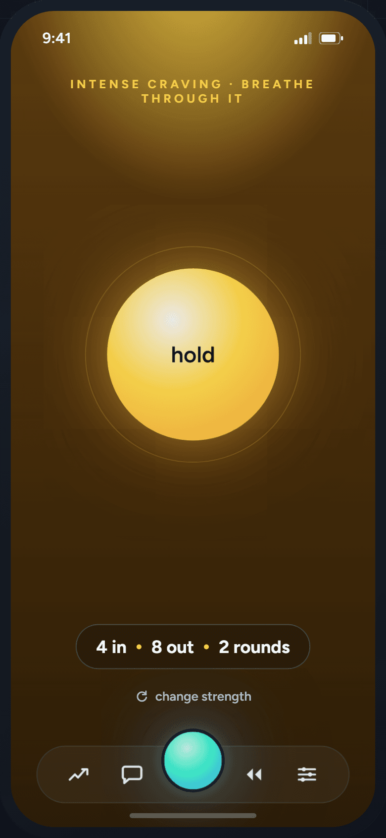 Intense craving hold screen